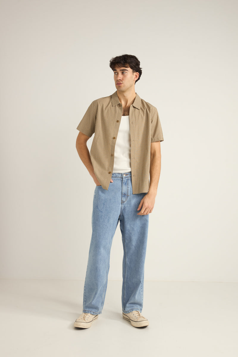 CHECK SS SHIRT SAND