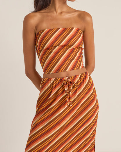 CHICA STRIPE STRAPLESS TOP