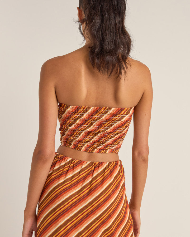 CHICA STRIPE STRAPLESS TOP