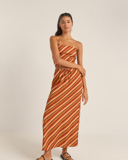 CHICA STRIPE STRAPLESS TOP