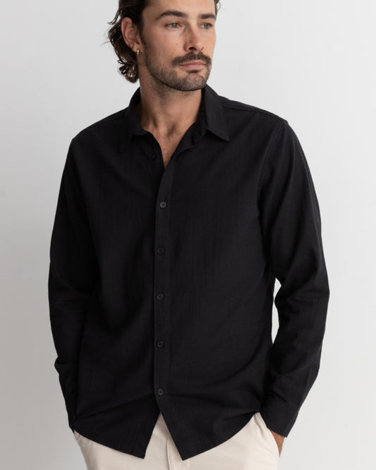 CLASSIC LINEN LS SHIRT black