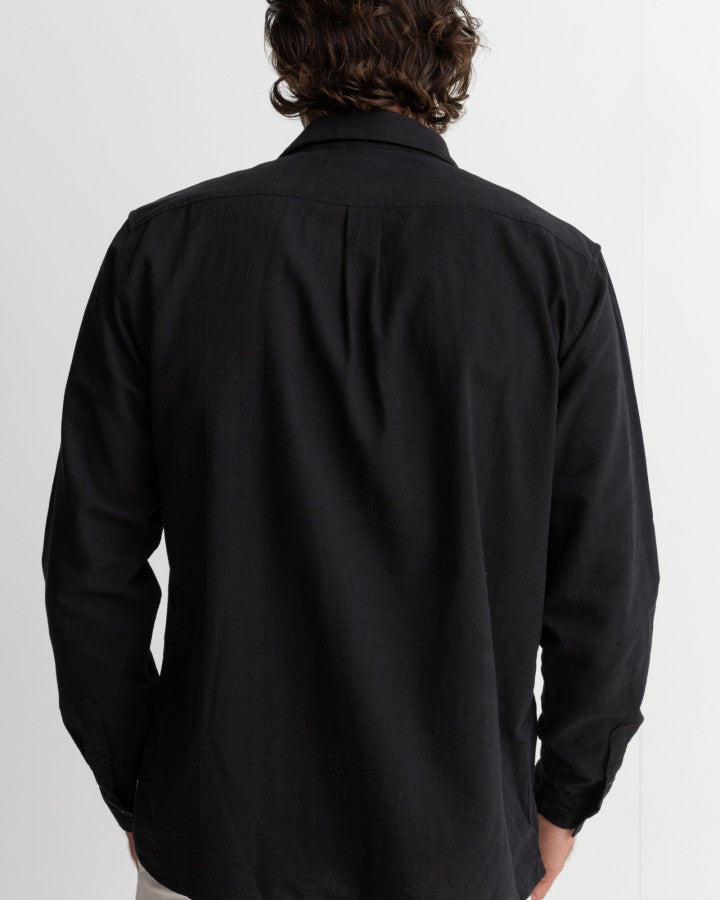 CLASSIC LINEN LS SHIRT black