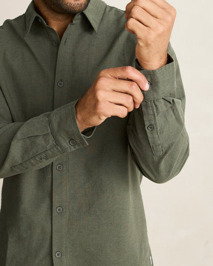 CLASSIC LINEN LS SHIRT forest green