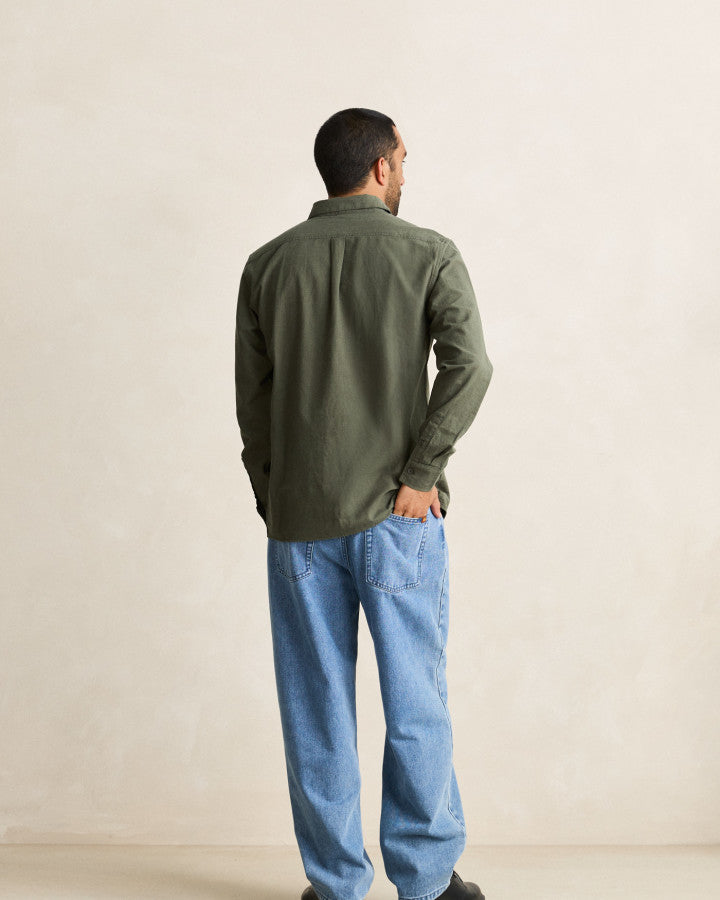 CLASSIC LINEN LS SHIRT forest green