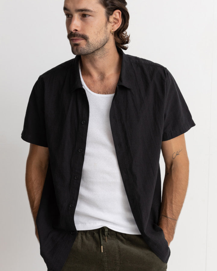 CLASSIC LINEN SS SHIRT black