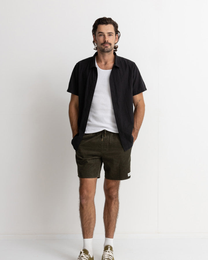 CLASSIC LINEN SS SHIRT black