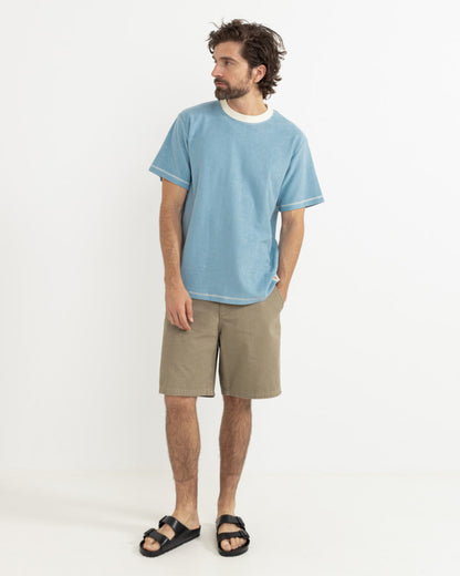 CONTRAST VINTAGE TERRY SS T-SHIRT MINERAL BLUE