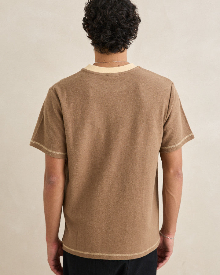 CONTRAST VINTAGE TERRY SS T-SHIRT latte