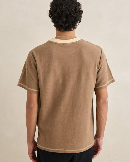 CONTRAST VINTAGE TERRY SS T-SHIRT latte