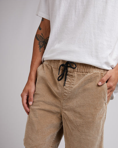 CORD SHORT tan