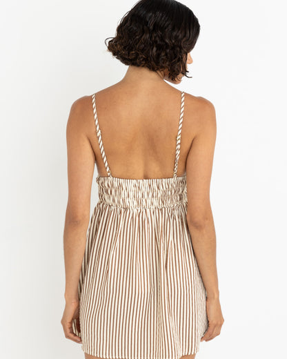 COVE STRIPE MINI DRESS NATURAL