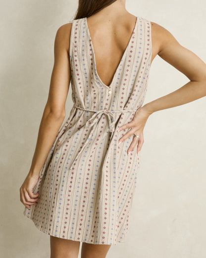 DAISY FLORAL MINI DRESS sand