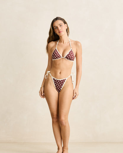 DOTTI TIE SIDE ITSY PANT café