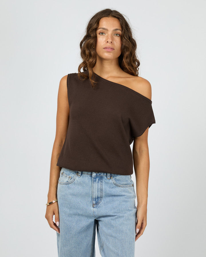 ELLIS OFF THE SHOULDER TOP chocolate