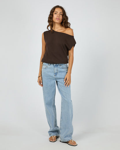 ELLIS OFF THE SHOULDER TOP chocolate