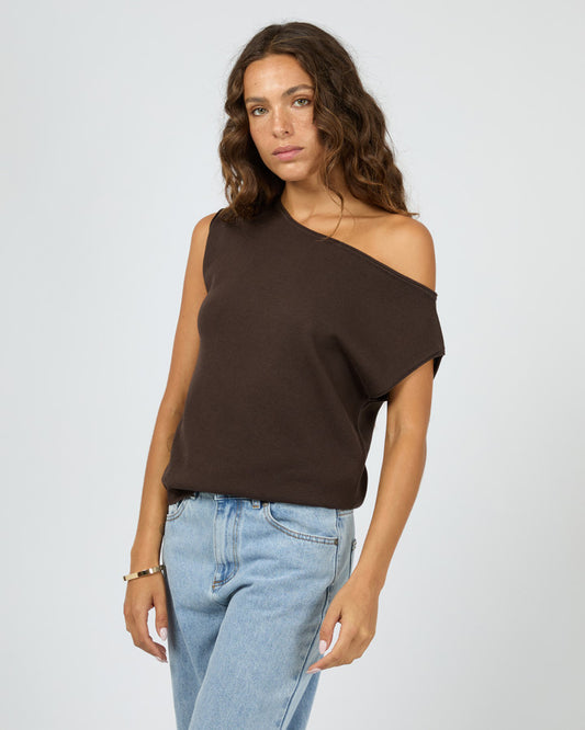 ELLIS OFF THE SHOULDER TOP chocolate