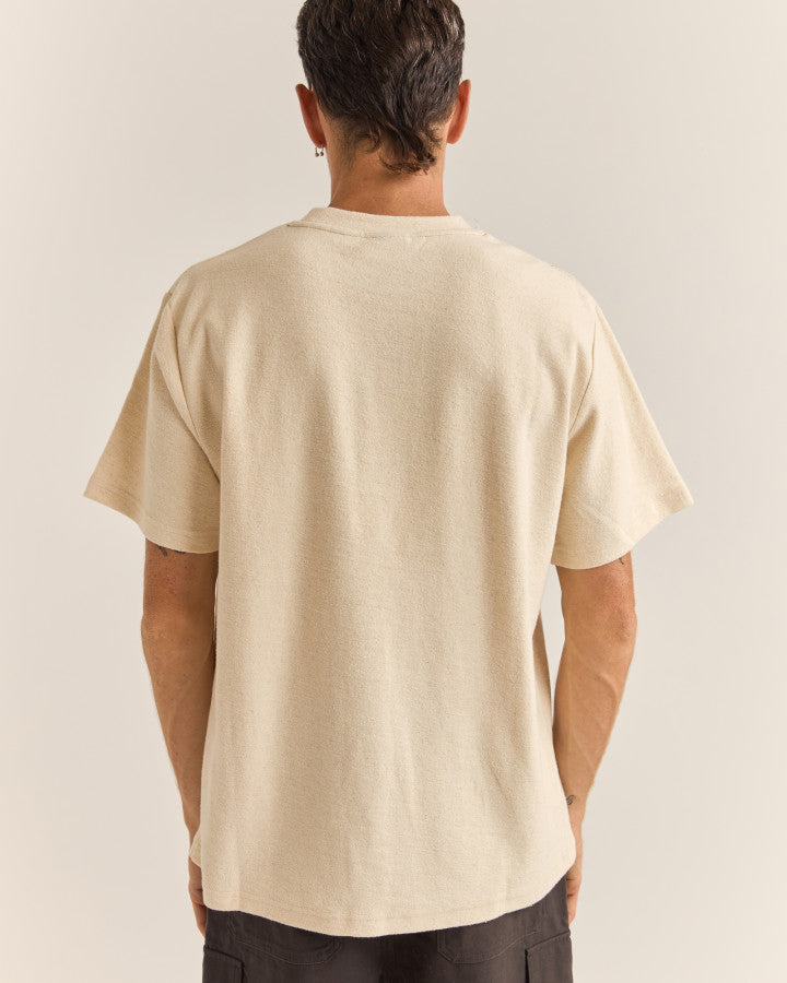 EMBROIDERED VINTAGE TERRY SS T-SHIRT