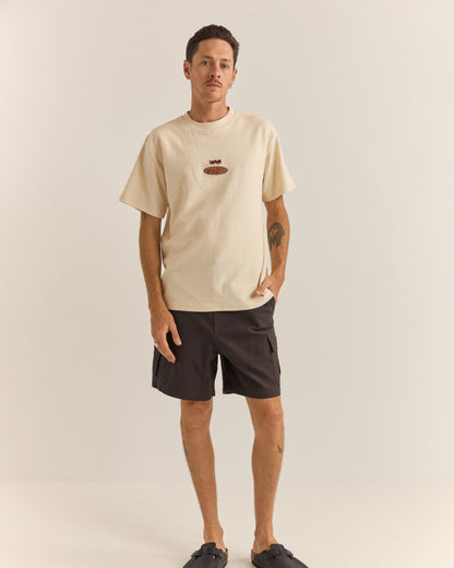 EMBROIDERED VINTAGE TERRY SS T-SHIRT