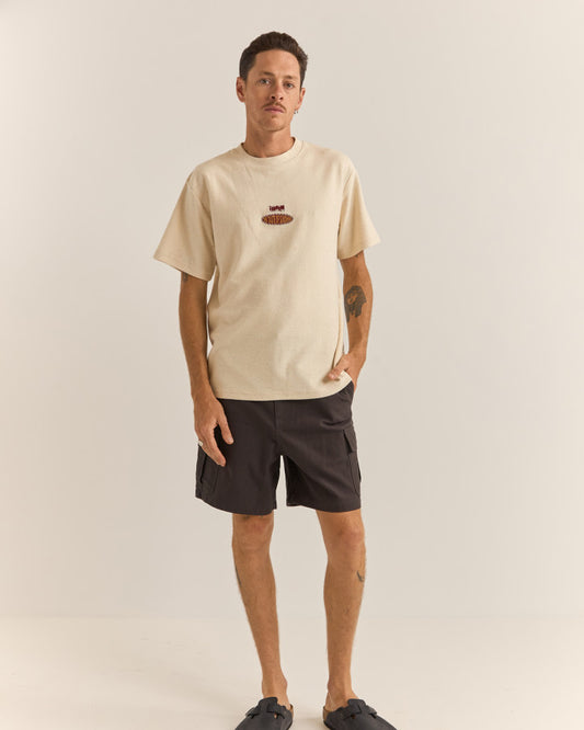 EMBROIDERED VINTAGE TERRY SS T-SHIRT