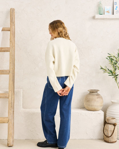 ESTELLE FLUFFY CARDIGAN cream