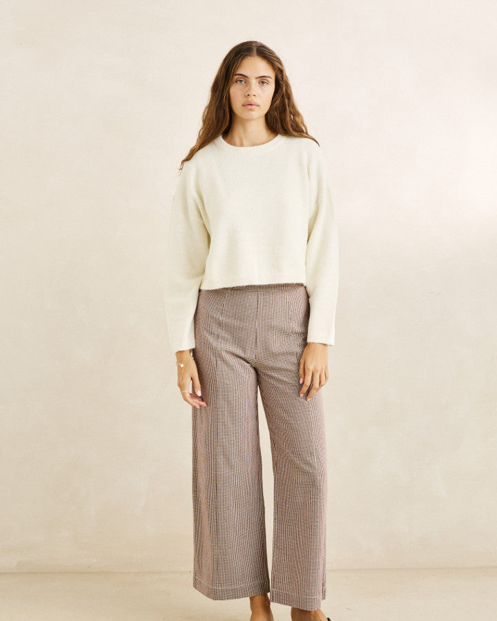 ESTELLE FLUFFY CREW NECK KNIT cream