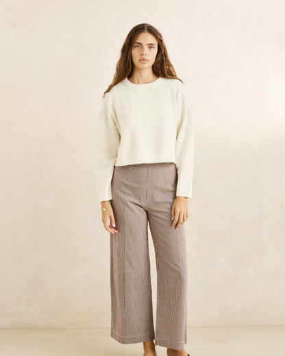 ESTELLE FLUFFY CREW NECK KNIT cream