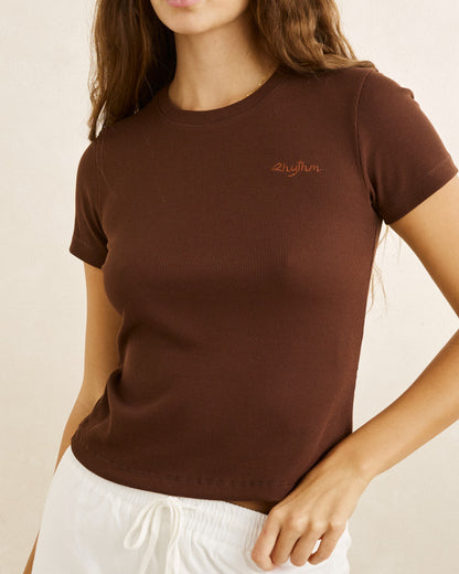 EVERYDAY RIB TEE chocolate