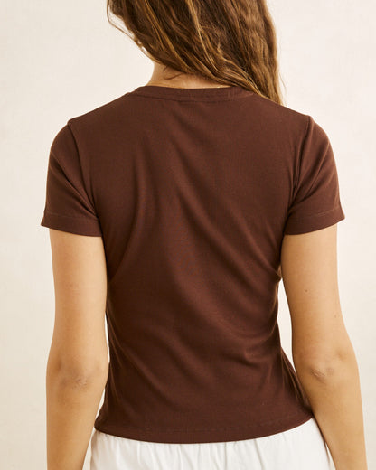 EVERYDAY RIB TEE chocolate