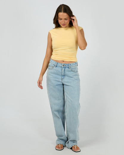 EVIE RUCHED TOP LEMON
