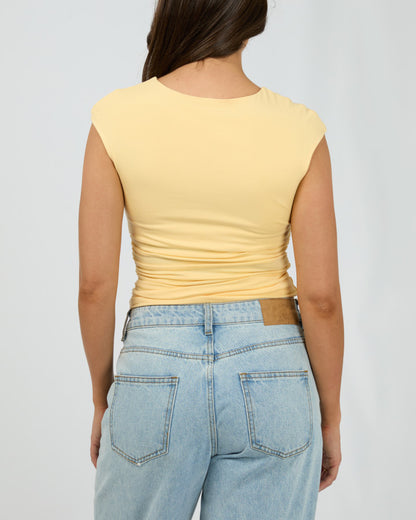 EVIE RUCHED TOP LEMON
