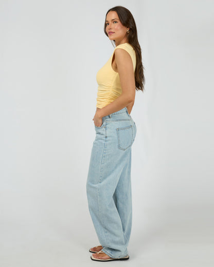 EVIE RUCHED TOP LEMON