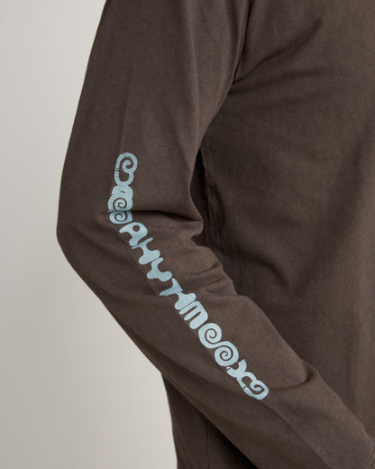 FLAME PRINTED VINTAGE LS T-SHIRT