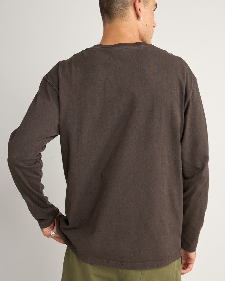 FLAME PRINTED VINTAGE LS T-SHIRT