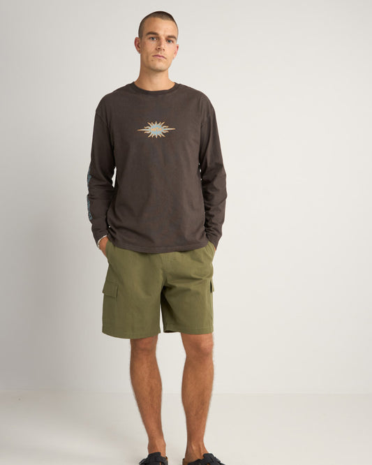 FLAME PRINTED VINTAGE LS T-SHIRT