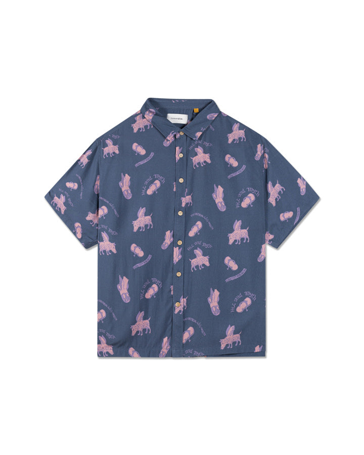 FLIP FLOP SS SHIRT dusty blue