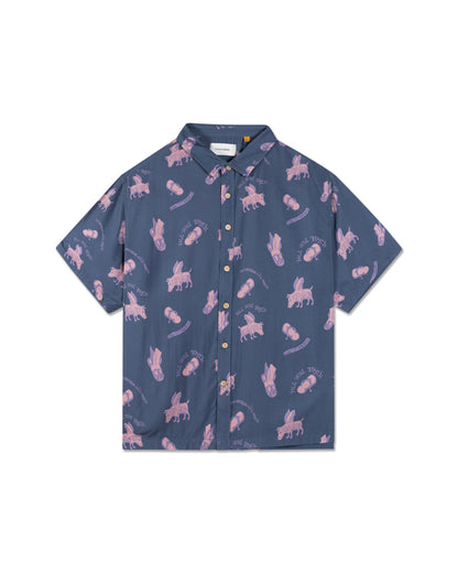 FLIP FLOP SS SHIRT dusty blue