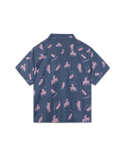 FLIP FLOP SS SHIRT dusty blue