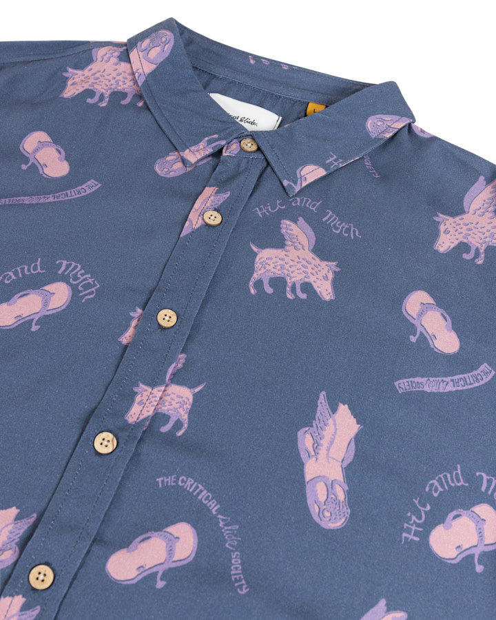 FLIP FLOP SS SHIRT dusty blue