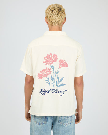 FLORAL CROSS STITCH SS SHIRT nat