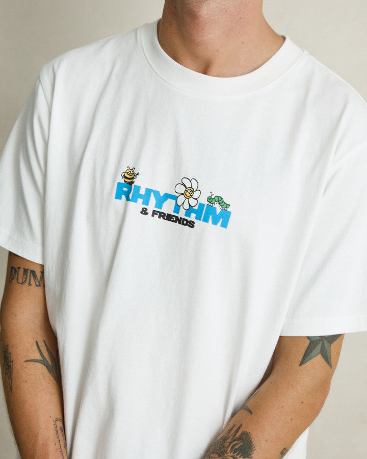FLOWER FRIENDS VINTAGE SS T-SHIRT white