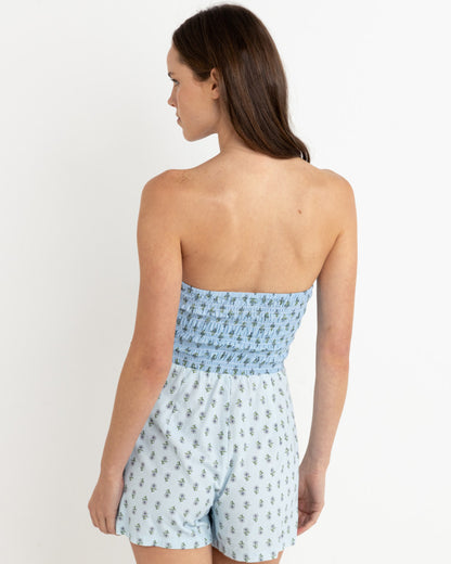 GINGER STRAPLESS ROMPER LIGHT BLUE