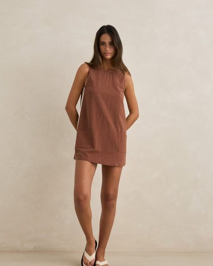 HANALEI MINI DRESS chocolate