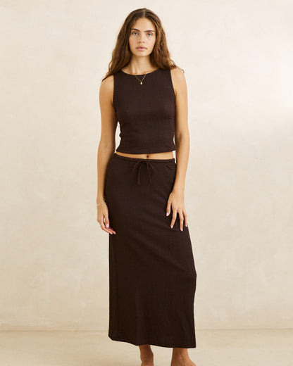 INDIE HIGH NECK TANK chocolate