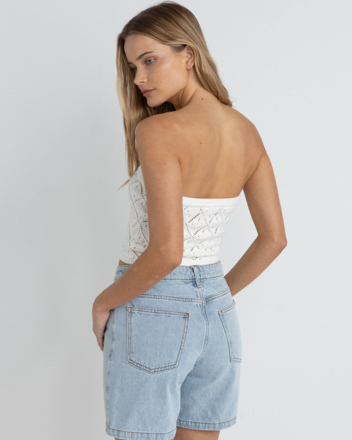 ISLANDER STRAPLESS KNIT TOP WHITE