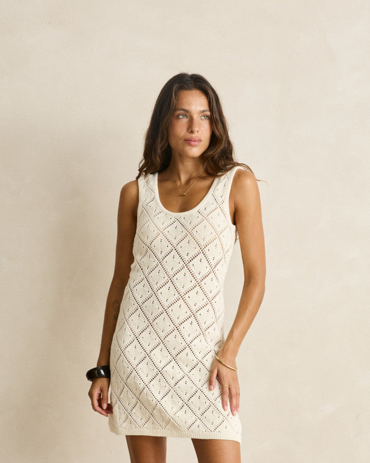 JAFFA KNIT MINI DRESS sand