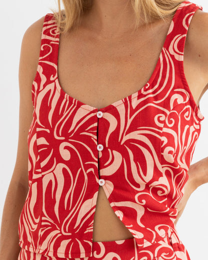 KAI FLORAL VEST TOP fire
