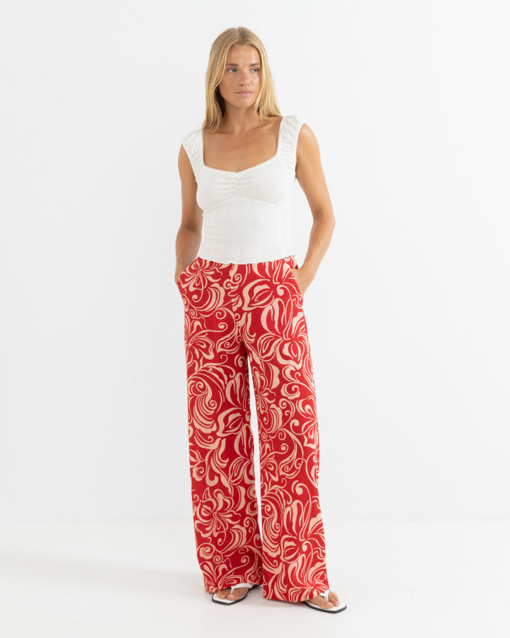 KAI FLORAL WIDE LEG PANT pink