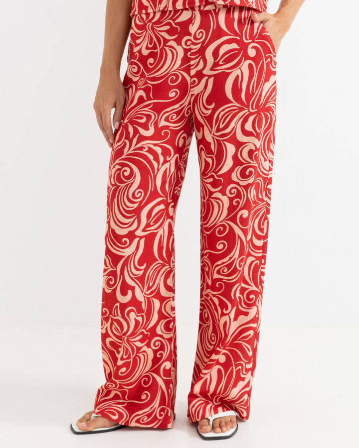 KAI FLORAL WIDE LEG PANT pink