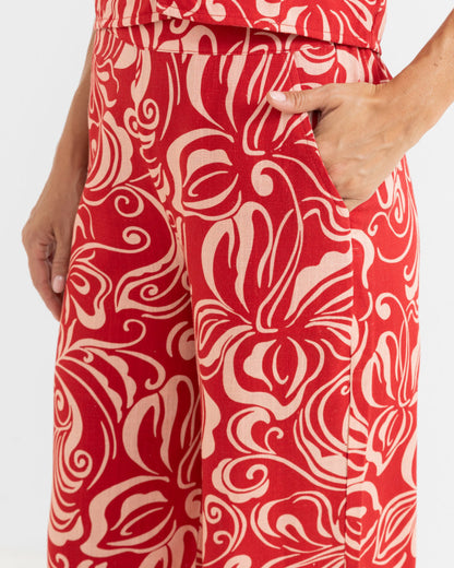 KAI FLORAL WIDE LEG PANT pink