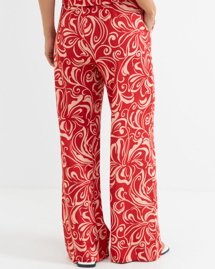 KAI FLORAL WIDE LEG PANT pink